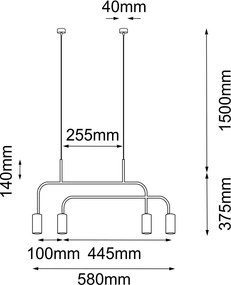 Antigo Vai 8839 Függőlámpa 4x10W/GU10 IP20