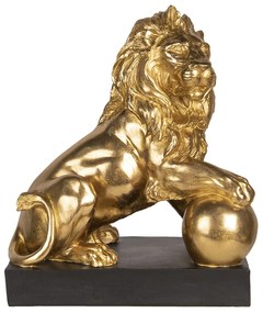 Arany színű oroszlán dekorációs kisszobor figura