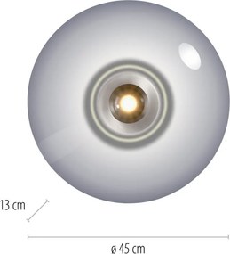 ZUMA LINE 6083-15 PURE VITRUM Kerek Mennyezeti Lámpa Szürke LED IP20