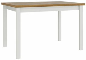 Asztal Victorville 125Grandson tölgy, Fehér, 76x80x120cm, Hosszabbíthatóság, Laminált forgácslap, Fa, Részben összeszerelt
