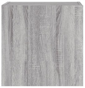 2 db szürke sonoma szerelt fa fali TV-szekrény 40,5x30x40 cm