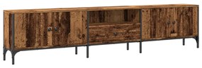 antik fa színű szerelt fa TV-szekrény fiókkal 200 x 25 x 44 cm