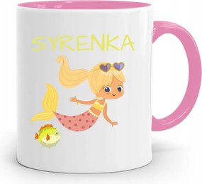 Rózsaszín Bögre Gyerekeknek Hableány Lánya +név nyomott mintával