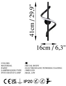 Fekete LED fali lámpa ø 7 cm Likma – Opviq lights