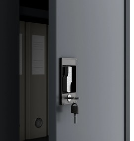 Fém öltözőszekrény DAWID, 900 x 1850 x 450 mm, antracit