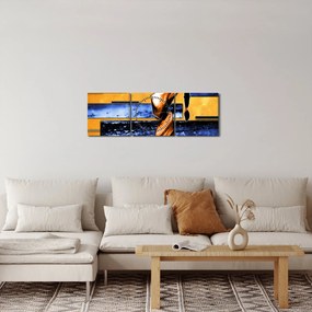 Egy absztrakt festmény képe (órával) (90x30 cm)