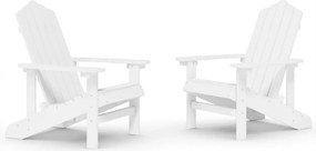 vidaXL 2 db fehér HDPE kerti adirondack szék