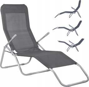 Erős Kerti Napozóágy Strand Összecsukható Gravitációs Túraszék Szürke