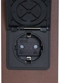 Ipari kültéri oszlop rozsdabarna színben, füstüveggel, 50 cm-es, alkonyatérzékelővel - Denmark