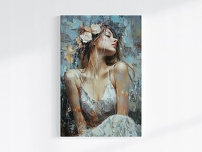 Vászonkép Canvas Portré Nő Lány Virágok Koszorú 80x120
