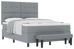 Box Spring Ágy Matrac &amp; Pad Szürke 160x200 cm Szövet