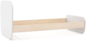 Fehér gyerekágy ágyráccsal, borovi fenyő dekorral 90x190 cm Esteban – Marckeric