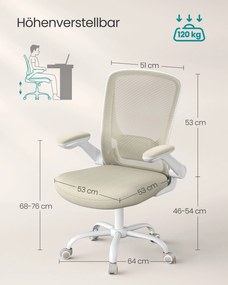 Ergonomikus irodai szék zabpehely-bézs színben