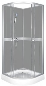CLASSIC íves zuhanykabin szürke hátfallal, 89x89x210 cm-es méretben