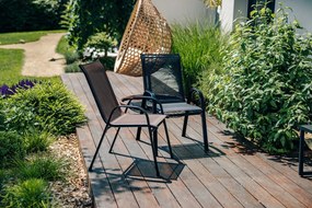 AKCIÓ Kerti székek TAVERNO szett 2 db szürke/fekete II. osztály