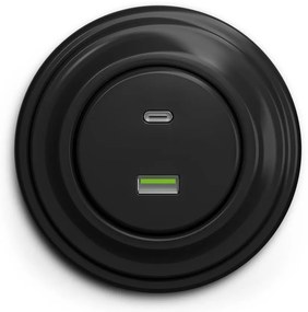 Kliklap - Retro USB aljzat A+C fekete kerettel