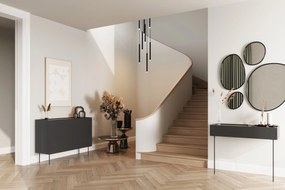 Desin fésülködőasztal 100 cm fiókokkal és fém lábakkal - matt fekete / nagano tölgy