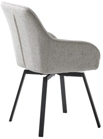 Világosszürke kárpitozott karfás étkezőfotel Alma – Unique Furniture