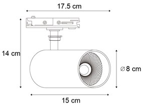 Modern fehér spotlámpa 1 fázisú sínrendszerhez LED-del - Iconic Mark