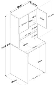 Karin White and Walnut szekrény a mosógép fölé