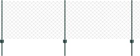vidaXL Kerítés oszlopokkal Zöld 0,8 x 10 m Acél és PVC