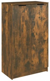 füstös tölgyszínű szerelt fa cipősszekrény 59 x 35 x 100 cm