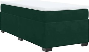 vidaXL sötétzöld bársony rugós ágy matraccal 90x190 cm