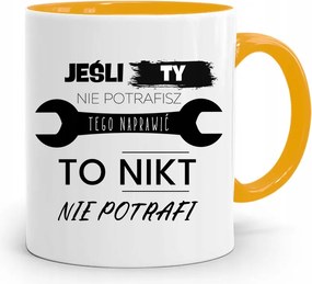 Sárga Építőipari Bögre Barkácsoló Ajándék fényképes nyomtatással