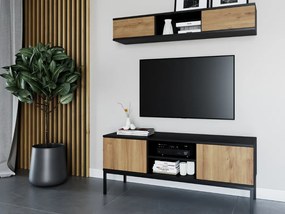 TV állvány LANZZI 120x40 cm, fekete/művész tölgy