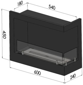 InFire - Sarok BIO kandalló 45x60 cm 3kW fekete