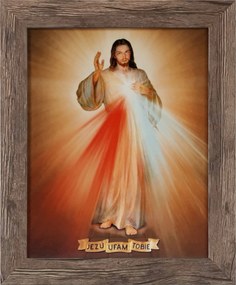 Vászonkép 30x25 Jézus Krisztus Jézus Bízom Benned Tölgy Keret