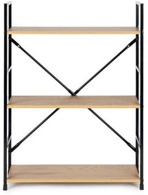 Intenso Home 3 szintes nyitott könyvespolc 59 x 80cm (Aranytölgy) | Univerzális tároló állvány fém lábakkal