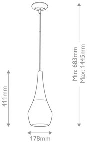 Kichler KL-DEELA-P-CPZ - Csillár rúdon DEELA 1xE27/60W/230V átm. 17,8 cm réz