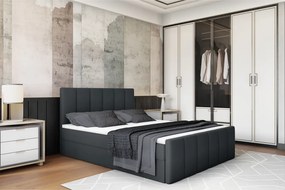 Boxspring ágy, 140x200, szürke, STAR