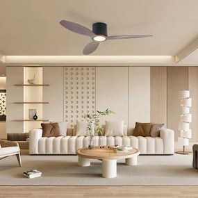 ZEVENTI - LED mennyezeti ventilátor VENTORA LED/24W/230V Wi-Fi Tuya fekete/dió + távirányító