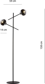 Emibig modern állólámpa linear fekete átlátszó emi1168/lp2