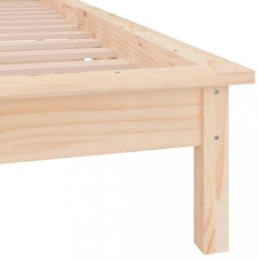 tömör fa ágykeret LED-világítással 100 x 200 cm