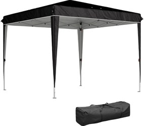 Outsunny 3x3 m-es Összecsukható Pavilon Magasságállítással és Leeresztő Nyílásokkal, Kültéri Pavilon Fém és Oxford Anyagból, Hordtáskával, UV50+, Kert