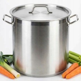 Fazék 22L Rozsdamentes Acél Nagy 30,5 CM Főzőfedéllel Ezüst