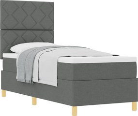 vidaXL Boxrugós ágy matracmal Sötétszürke 80 x 200 cm szövet