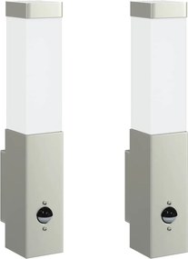 vidaXL Kültéri Fali Lámpa 2 pcs Ezüst 10.5 x 6 x 33 cm