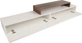 Nirvana TV-állvány, fehér-teak, 180 cm