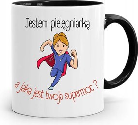 Fekete Bögre Ápolónőnek Szupererős, fényképes nyomattal