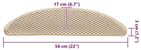 15 db szizál hatású berber öntapadó lépcsőszőnyeg 56x17x3 cm
