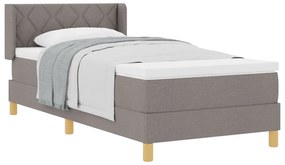 Boxspring ágy matraccal taupe színben, 90 x 200 cm Kárpit