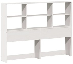 fehér tömör fa könyvespolcos ágy matrac nélkül 140 x 190 cm