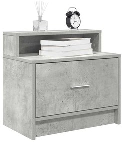 2 db betonszürke éjjeliszekrény fiókkal 51 x 31 x 47 cm