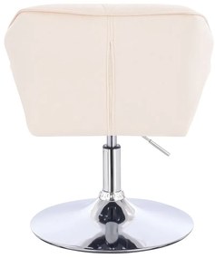 HR111N Krémszínű modern velúr szék krómozott lábbal