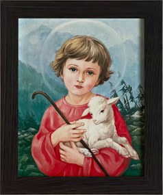 Våszonkép 30x25 Jézus Krisztus Isten Bårånya Wenge Keret