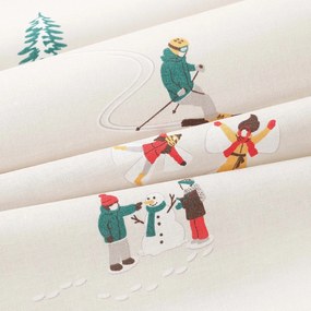 Goldea karácsonyi kör alakú pamut terítő - téli örömök Ø 100 cm